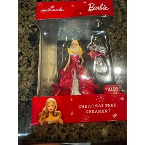 New Hallmark 2015 Holiday Barbie Red Dress Christmas Tree Ornament